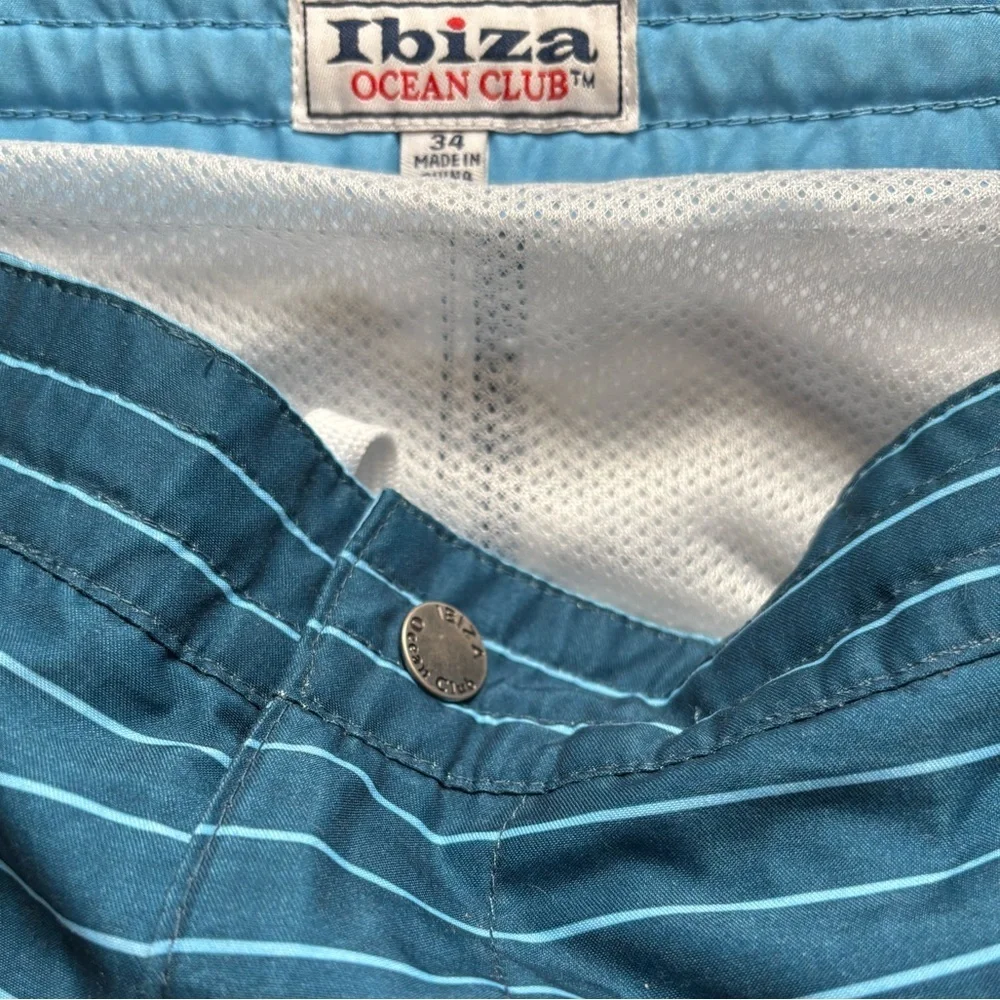 Ibiza Ocean Club Blue Striped Swim Shorts
